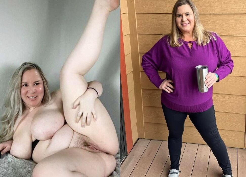 User submission of his sexy blonde fat chubby wife with big tits