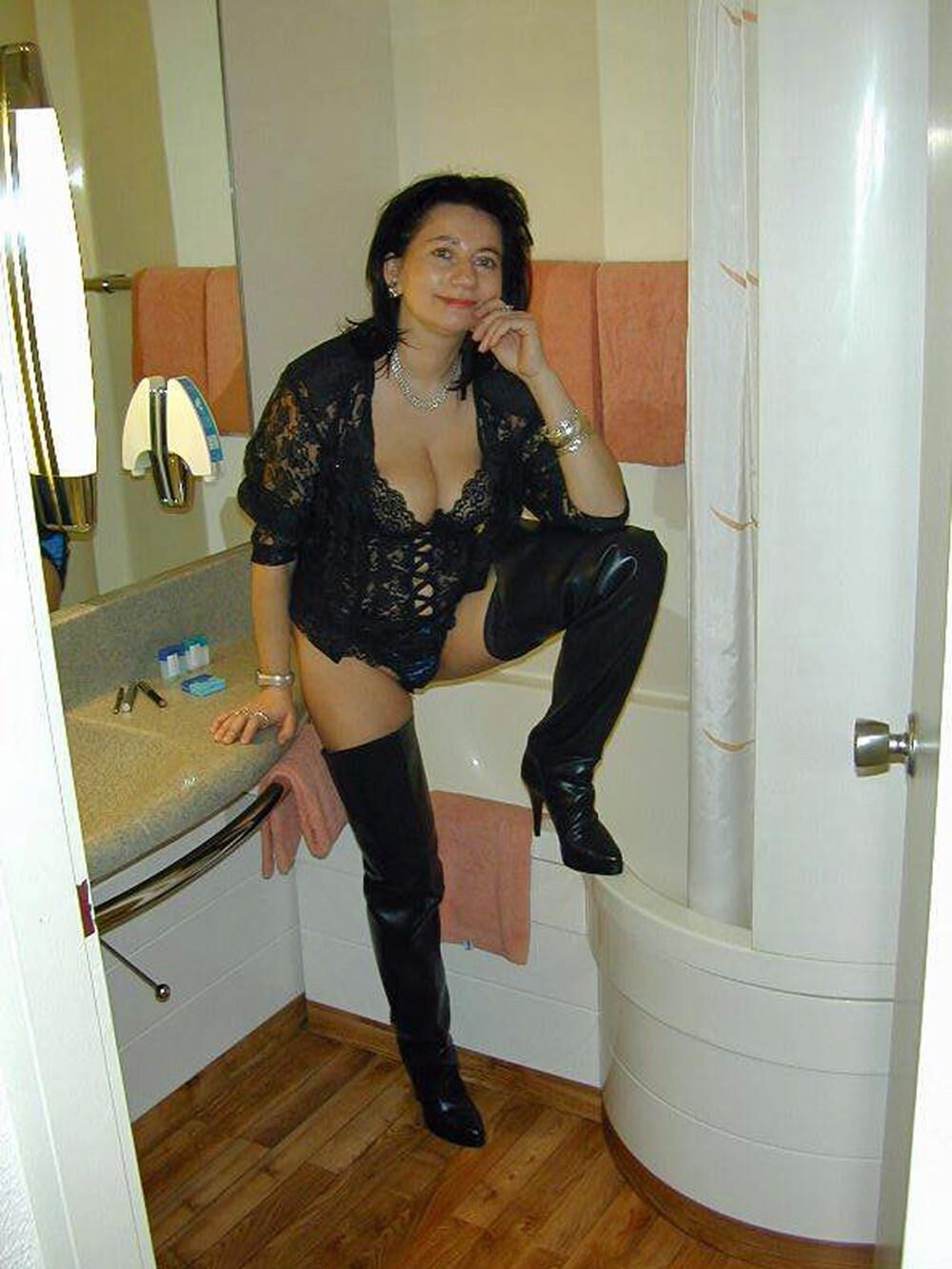 Posing in high boots 