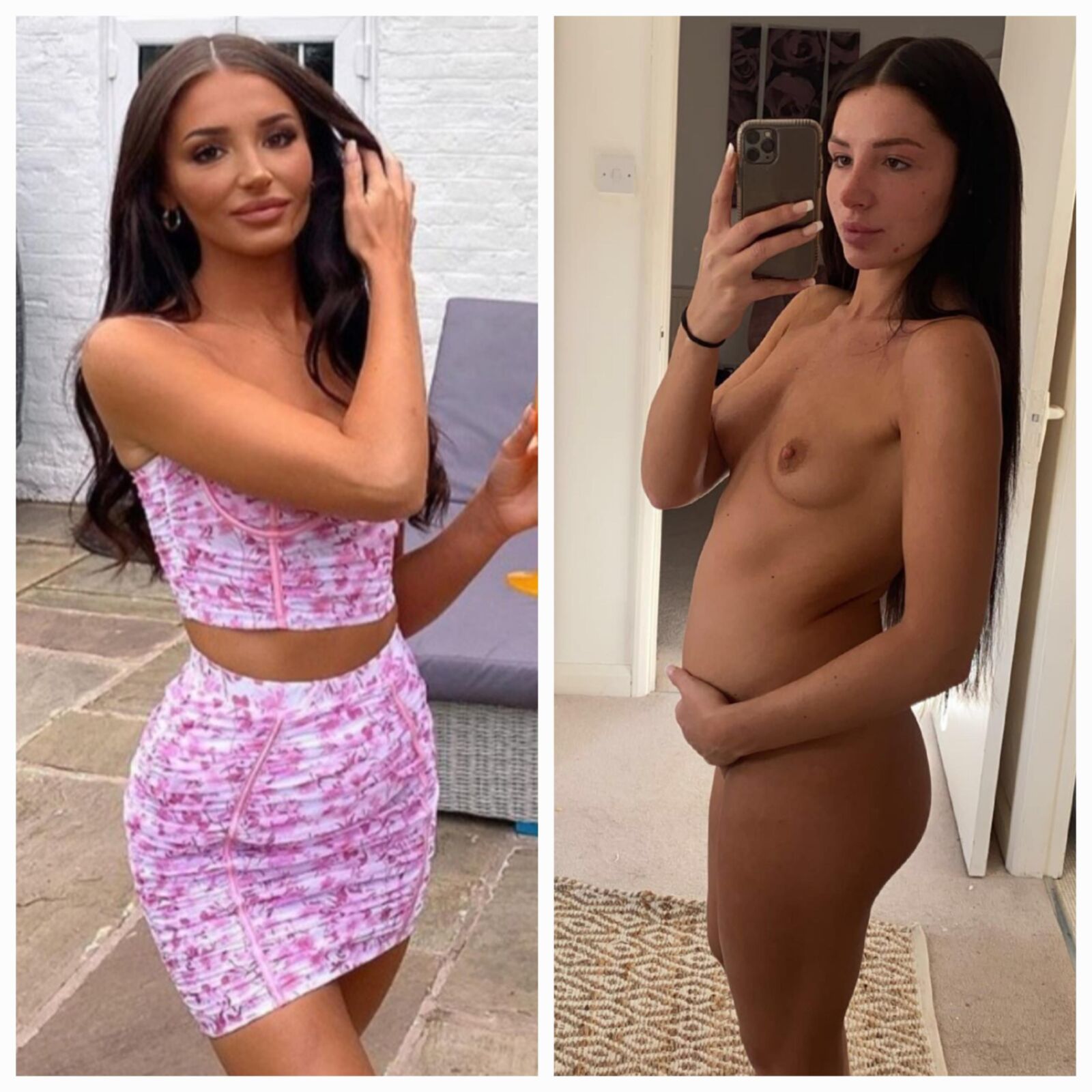 Immy expõe seu corpo nu para todos vocês.