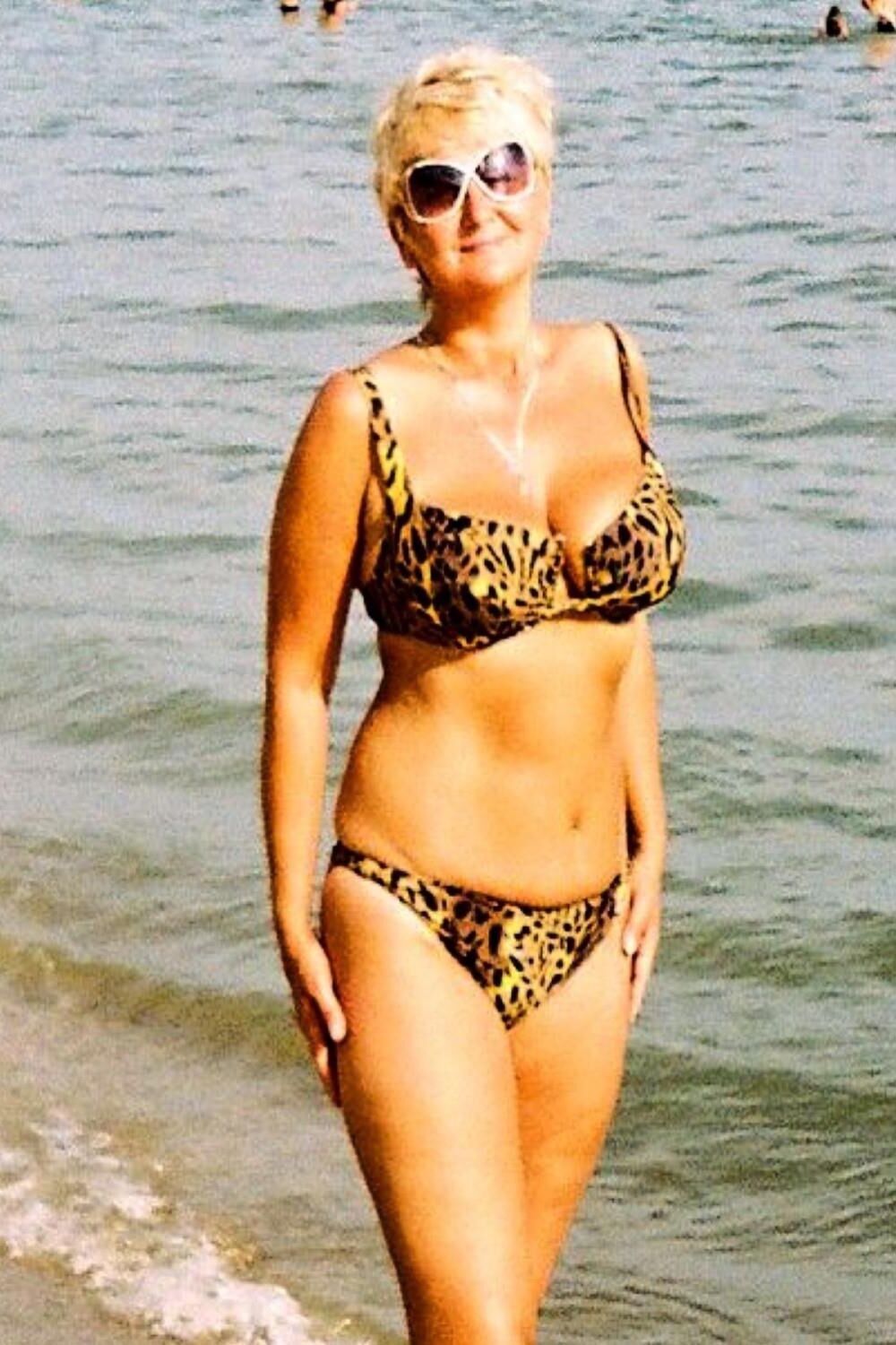 Posing in tiger bikini