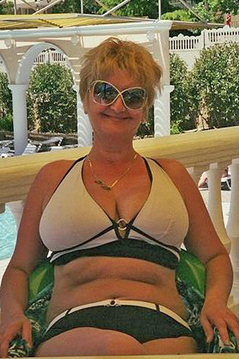 Posing in black and white bikini/swimsuit
