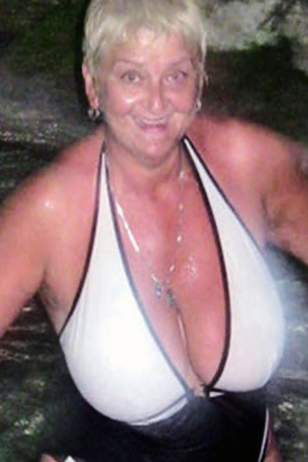 Posing in black and white bikini/swimsuit