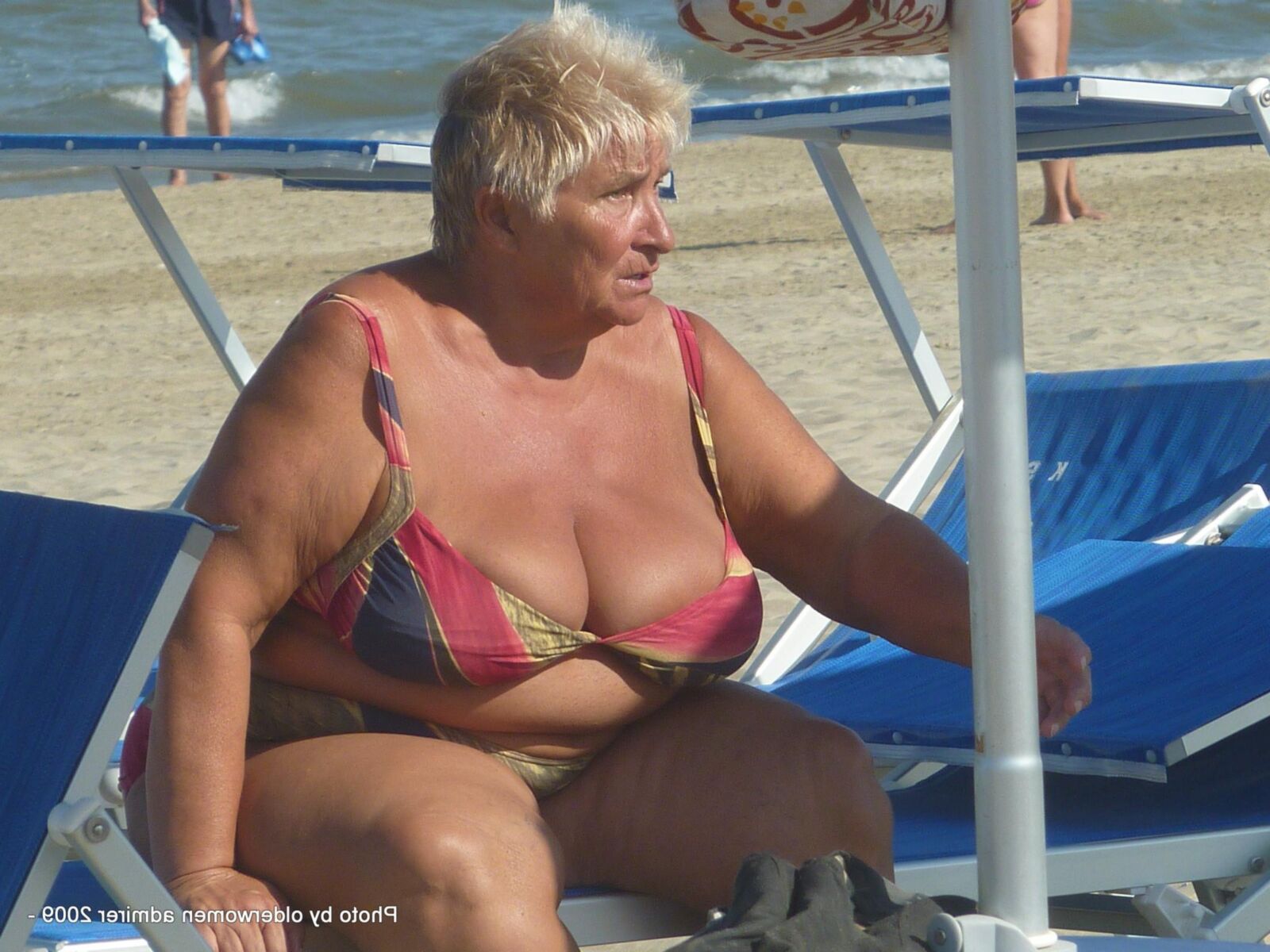 Big Boob Granny at the beach