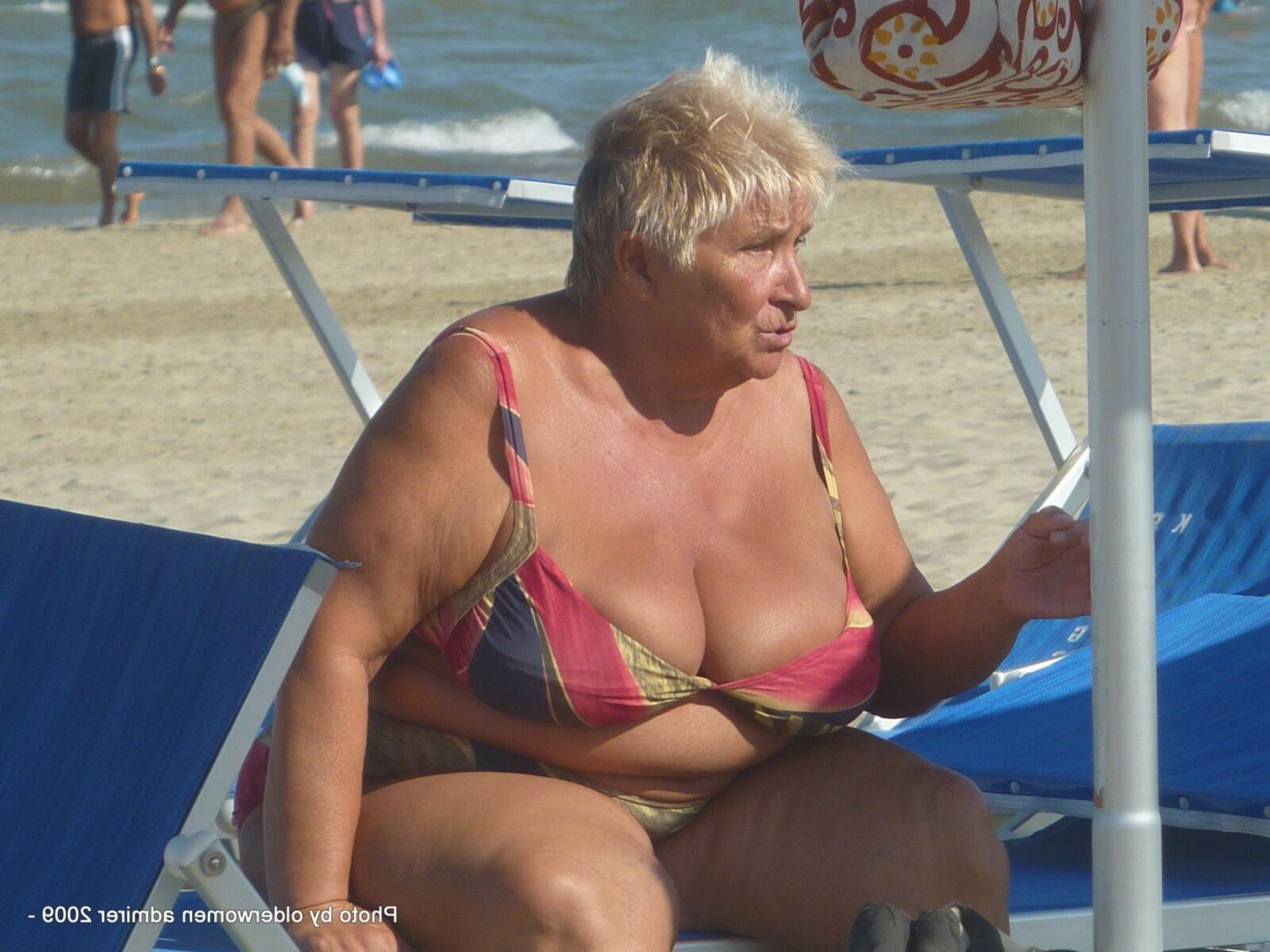 Big Boob Granny at the beach