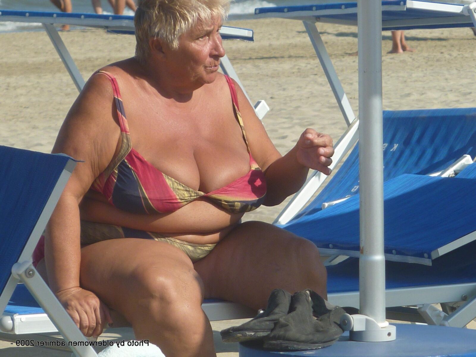 Big Boob Granny at the beach
