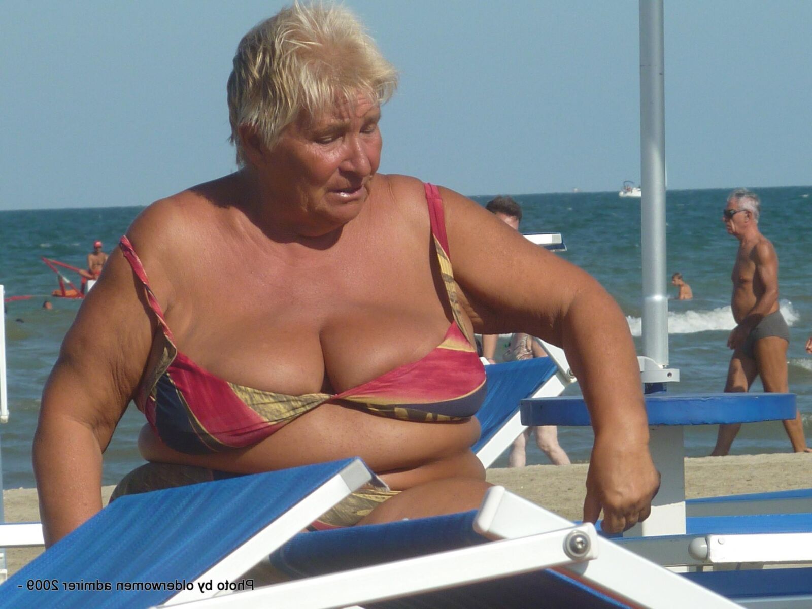 Big Boob Granny at the beach