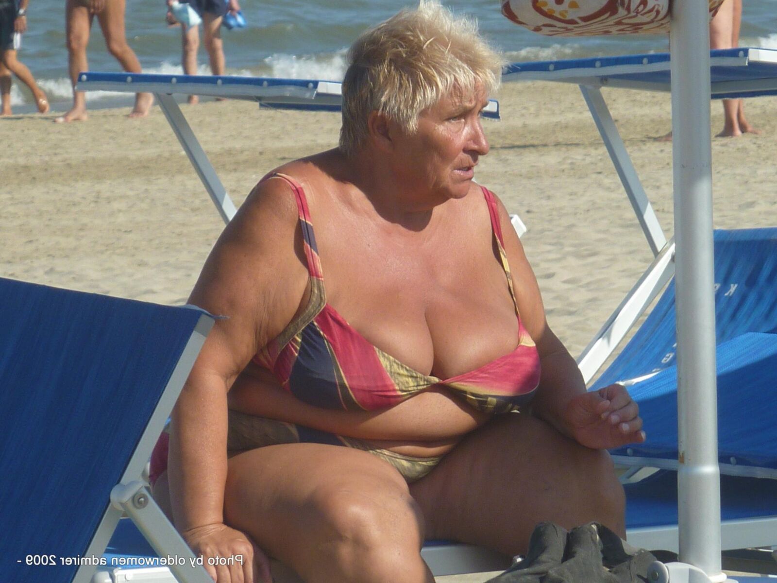 Big Boob Granny at the beach