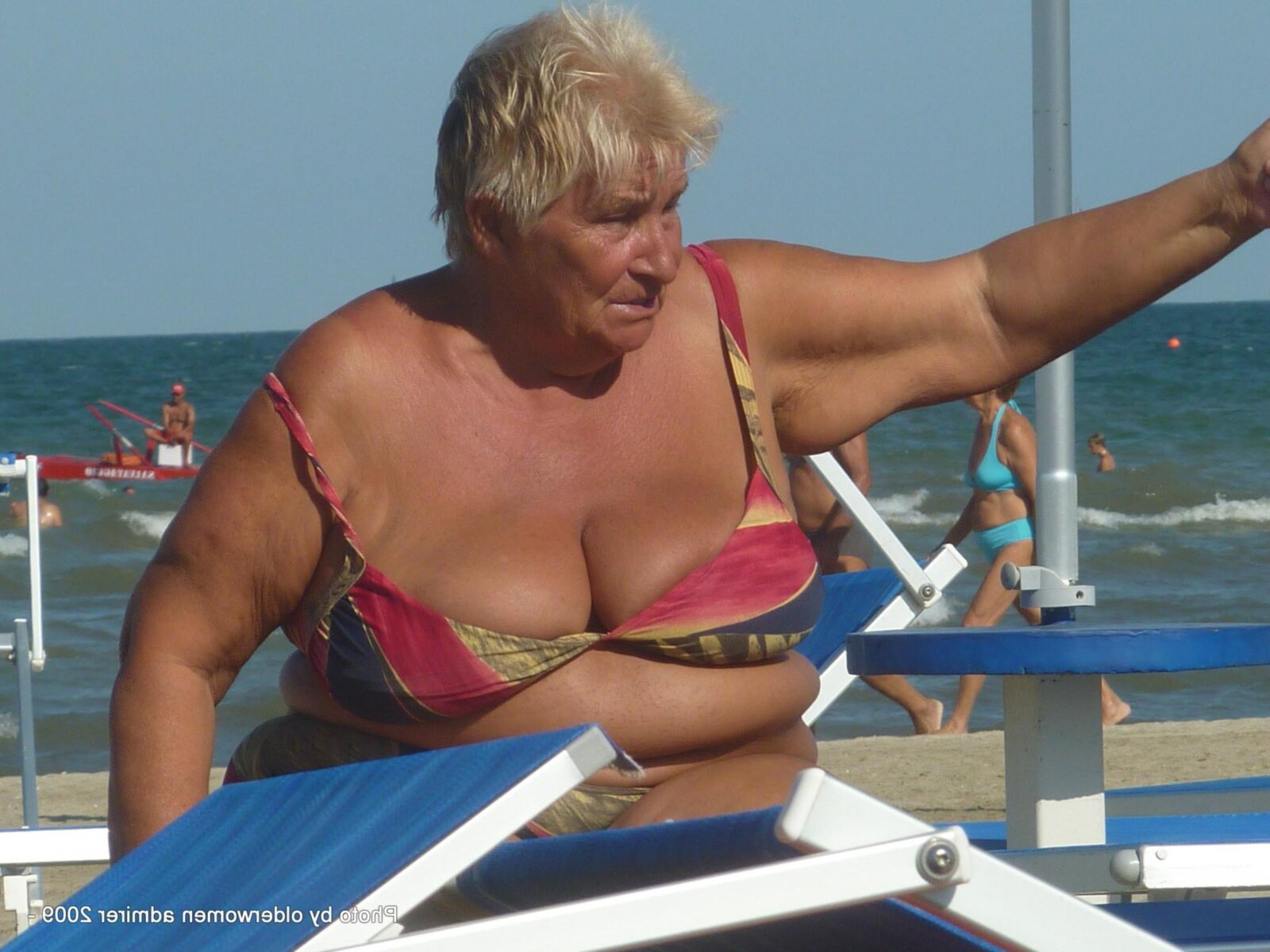 Big Boob Granny at the beach