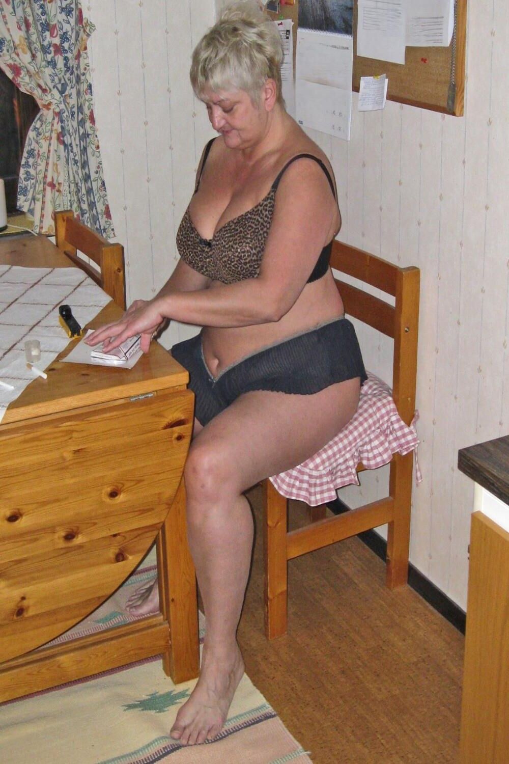 Posing in leopard bra