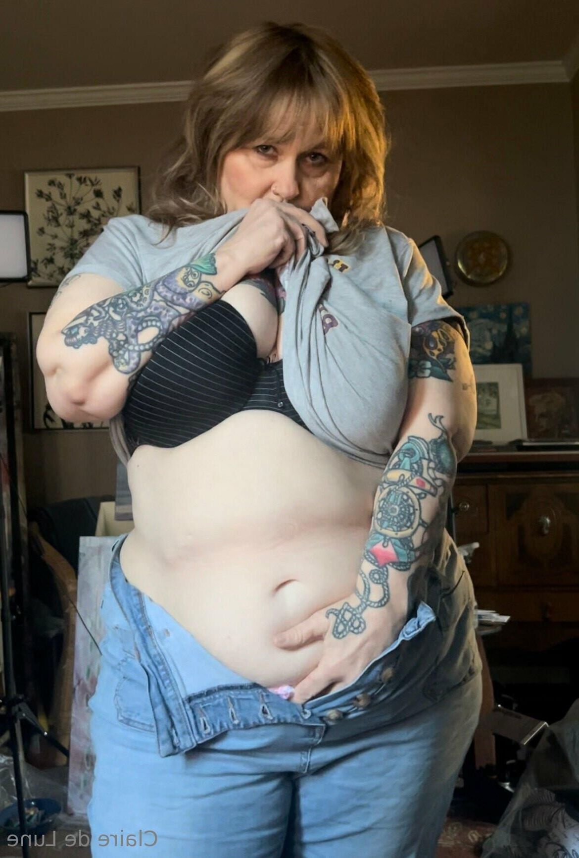 Claire Big Butt Big Tits tätowiert sexy blonde bbw orny gemischt h