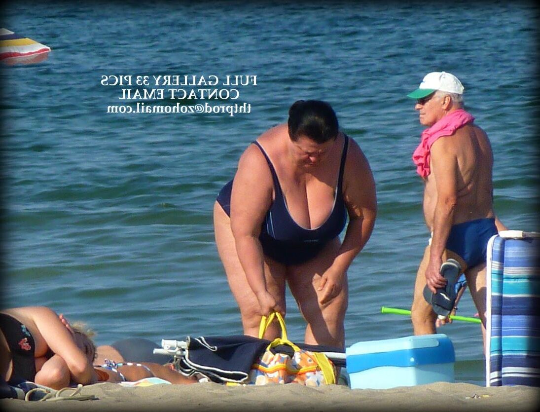 Huge Tits Grannies Beach Candid