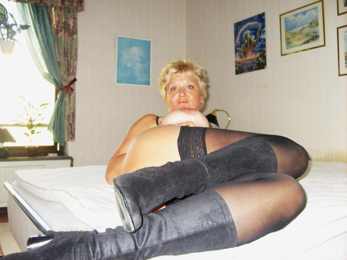 Posing in black top