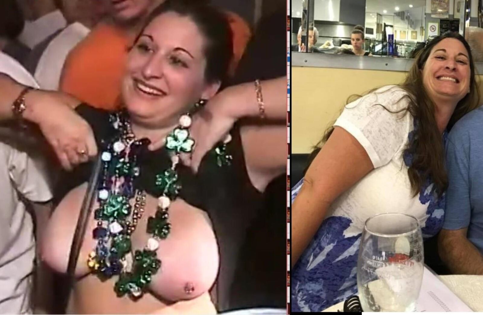 Tracie shows off her bit tits at mardi gras