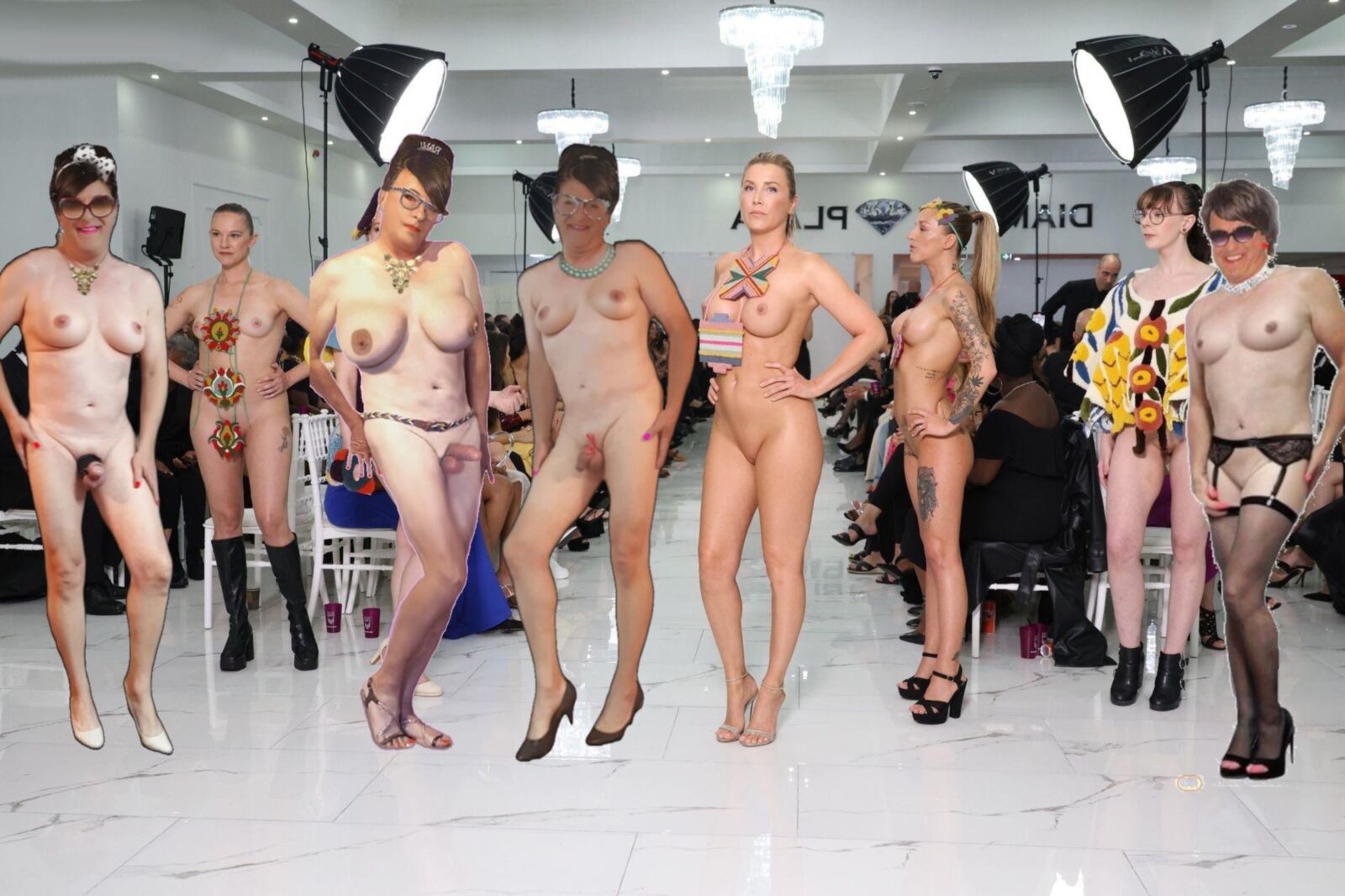 Naked women in heels