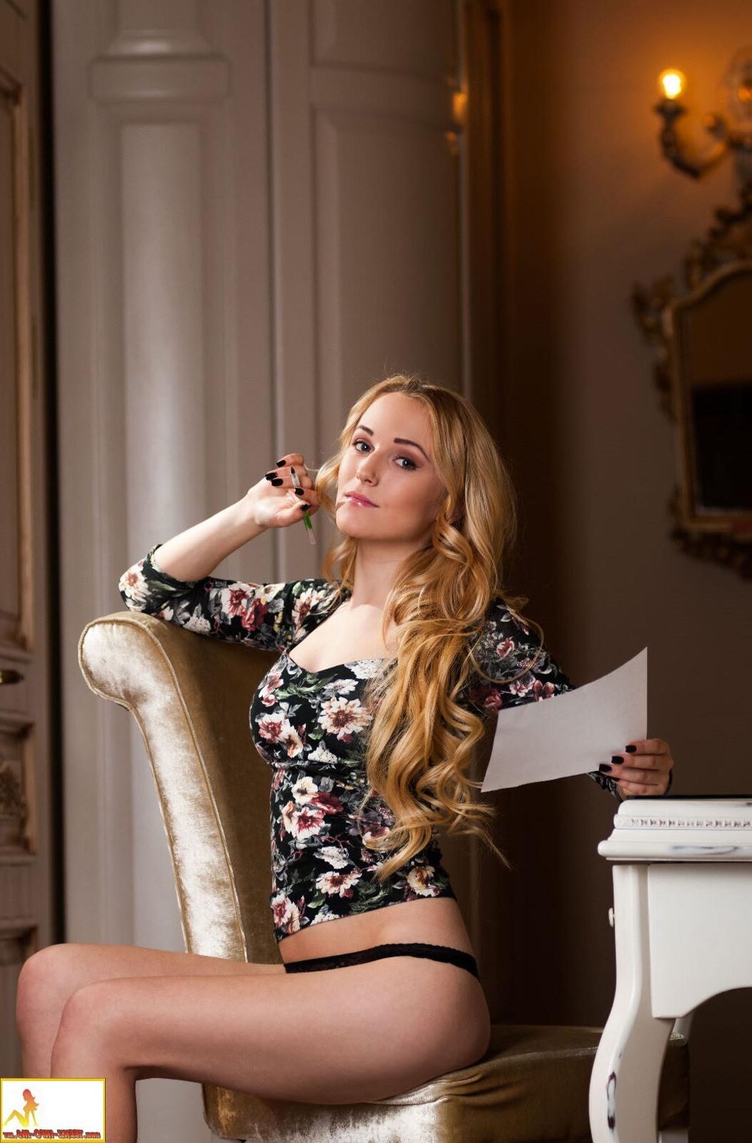 Aislin Black Flower Print Blouse
