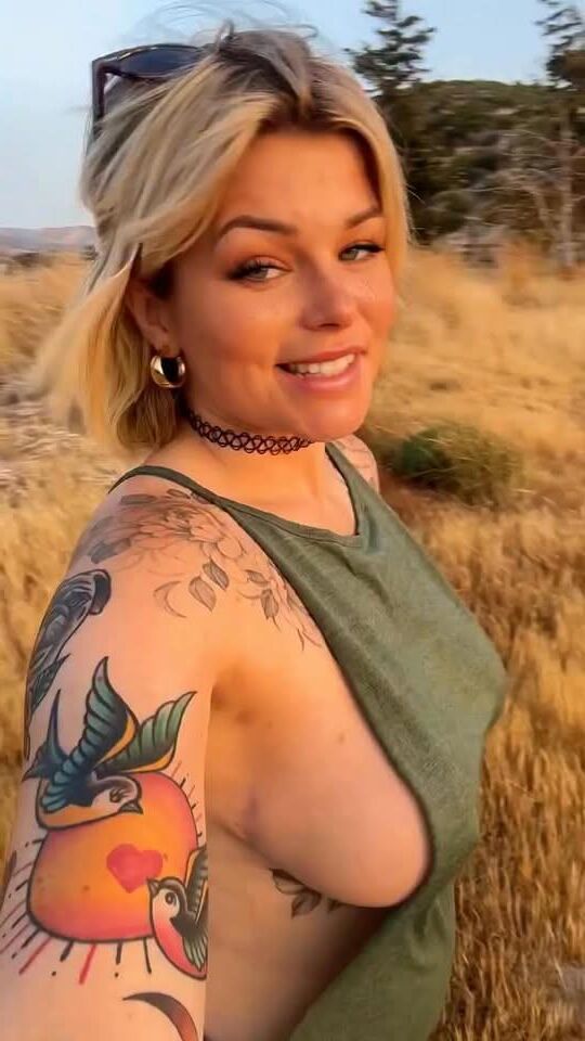Cute girl flashing boobs