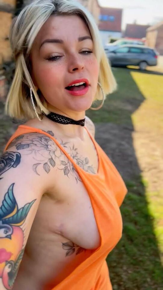 Cute girl flashing boobs
