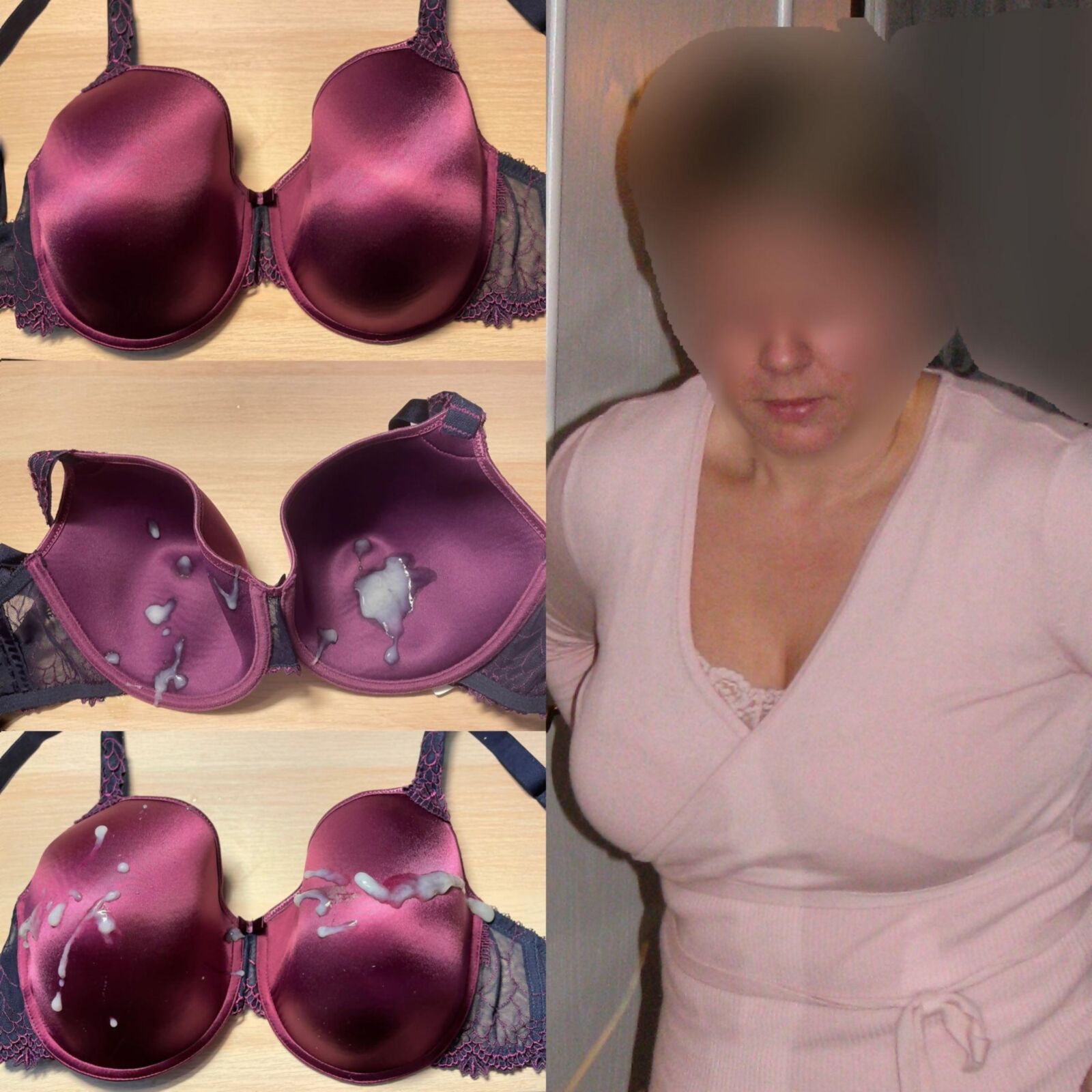 Busty Aunt is a Slut, love to cum on her Big Tits F / DD Bra