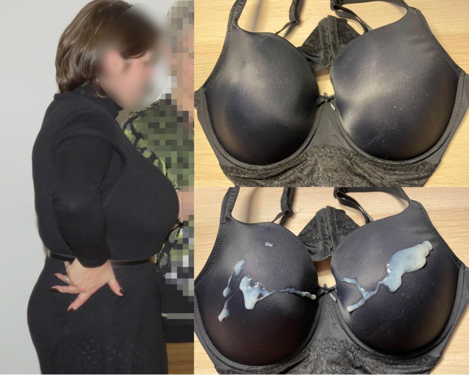 Busty Aunt is a Slut, love to cum on her Big Tits F / DD Bra