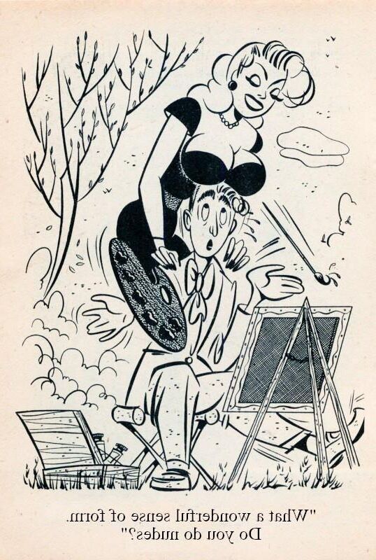 Cartoons aus verschiedenen Vintage -Erwachsenenmagazinen.