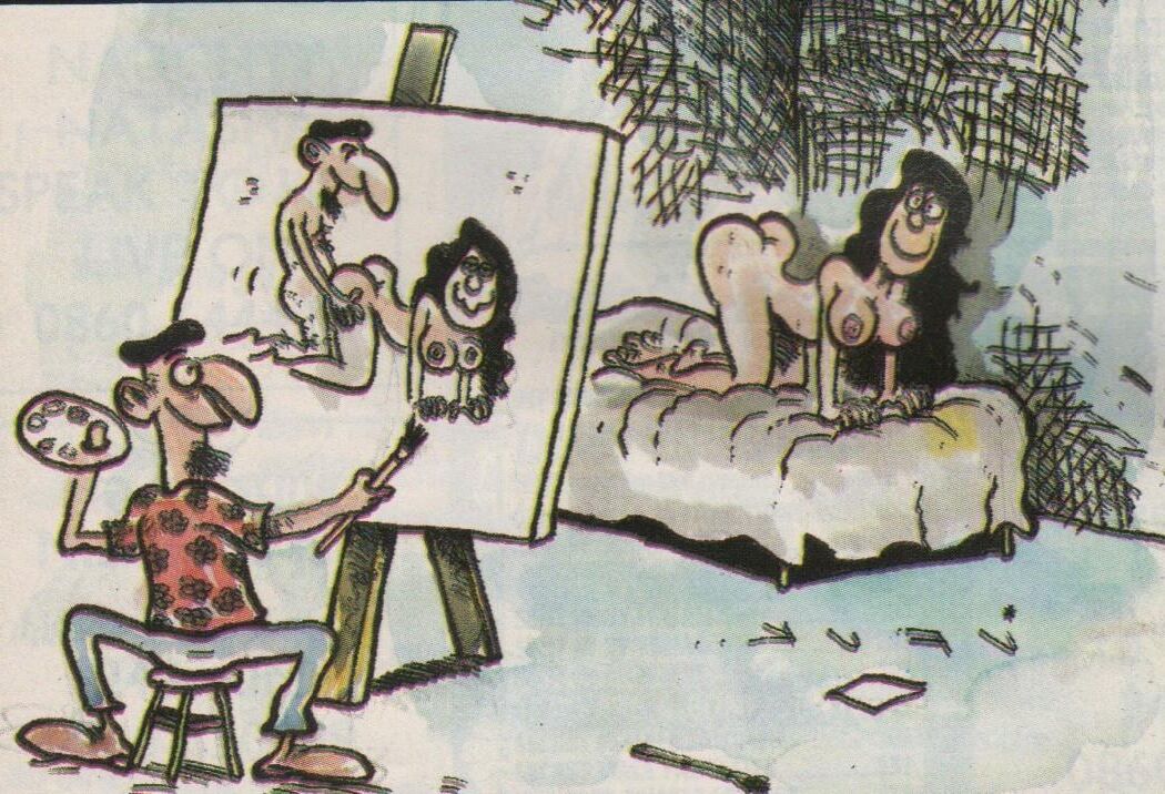 Cartoons aus verschiedenen Vintage -Erwachsenenmagazinen.