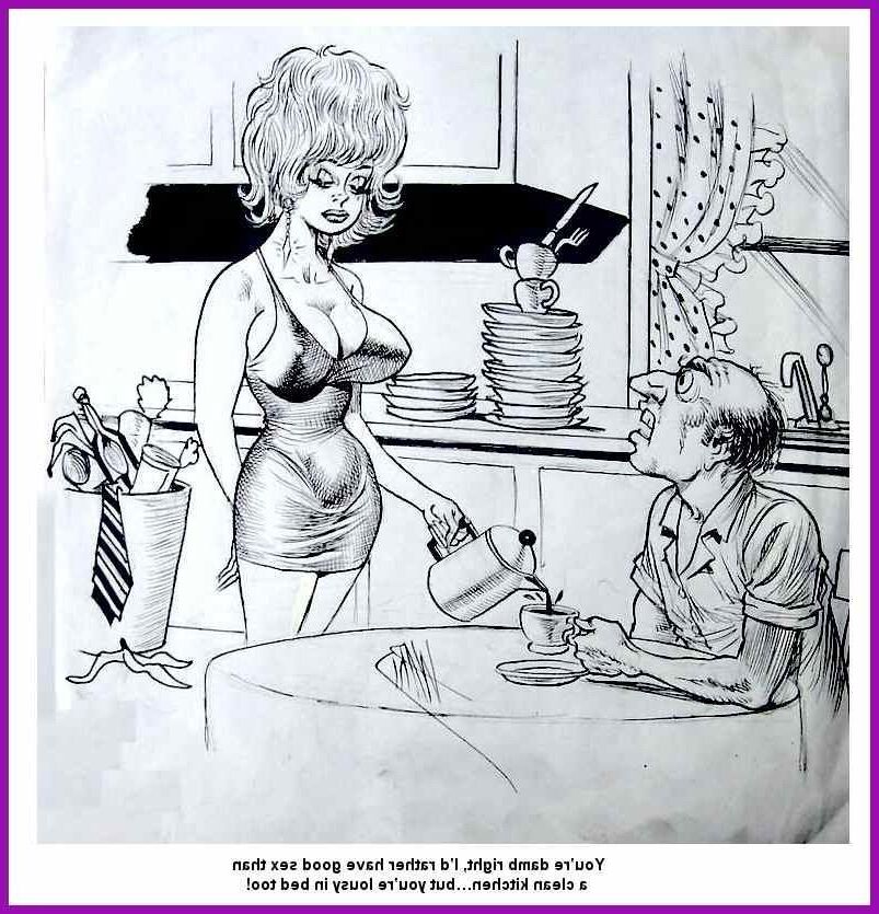Cartoons aus verschiedenen Vintage -Erwachsenenmagazinen.