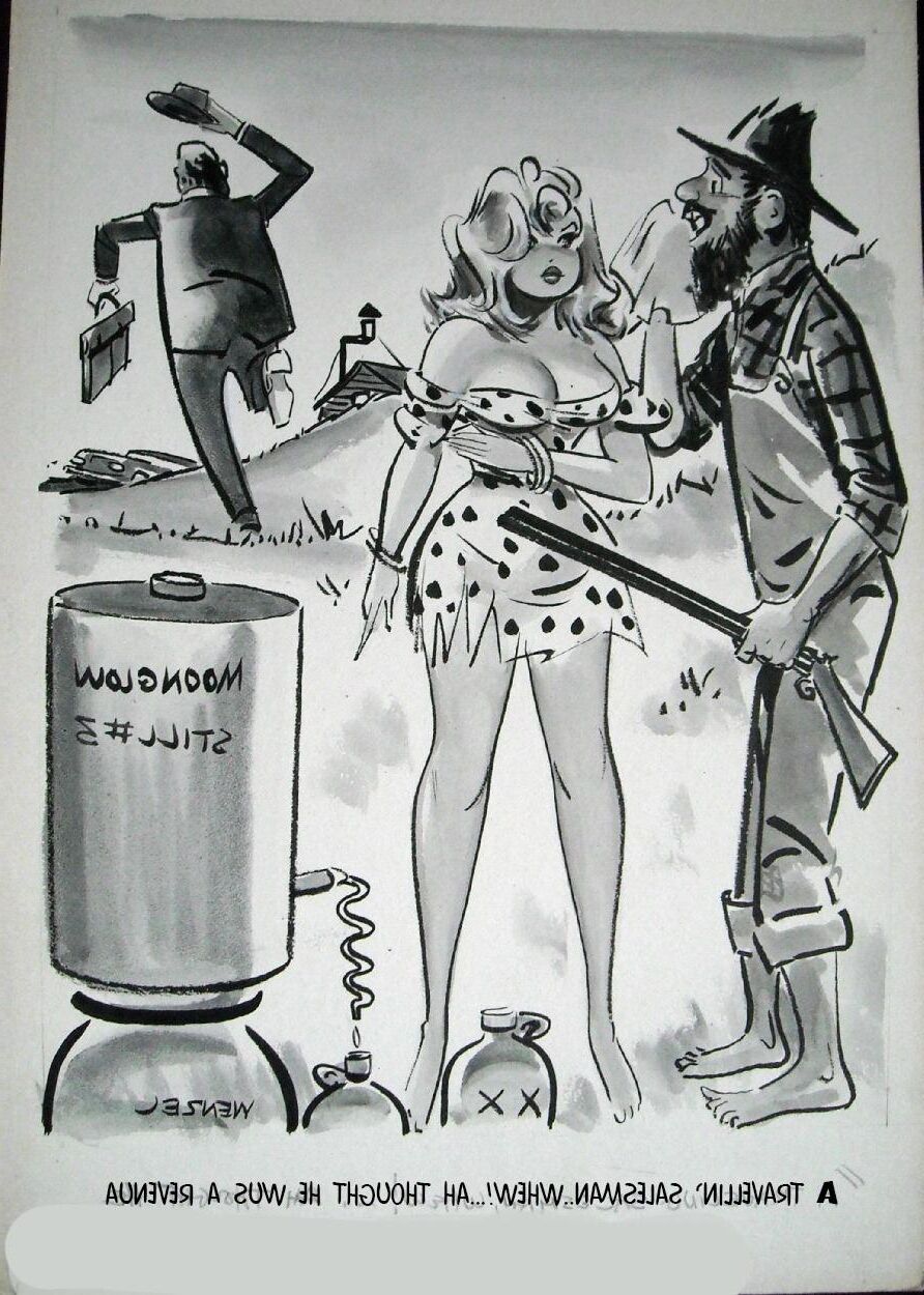 Cartoons aus verschiedenen Vintage -Erwachsenenmagazinen.