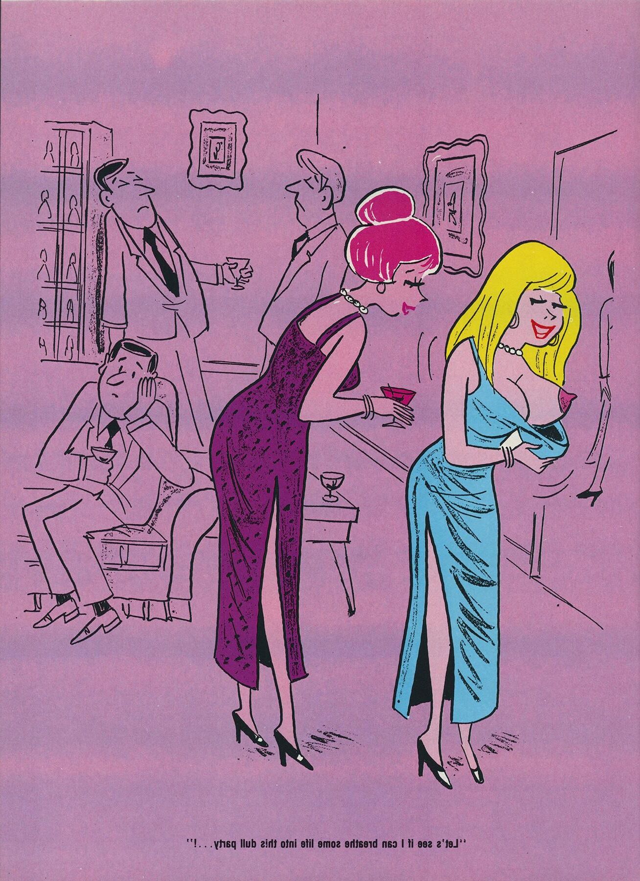 Cartoons aus verschiedenen Vintage -Erwachsenenmagazinen.
