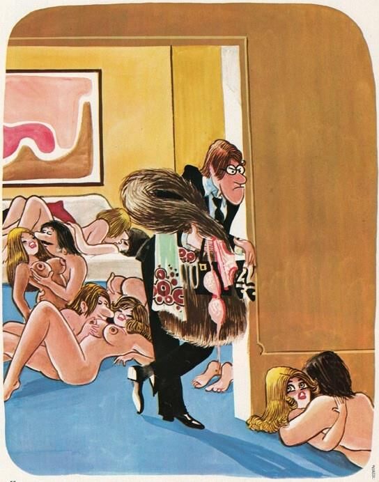 Cartoons aus verschiedenen Vintage -Erwachsenenmagazinen.