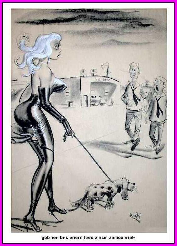 Cartoons aus verschiedenen Vintage -Erwachsenenmagazinen.