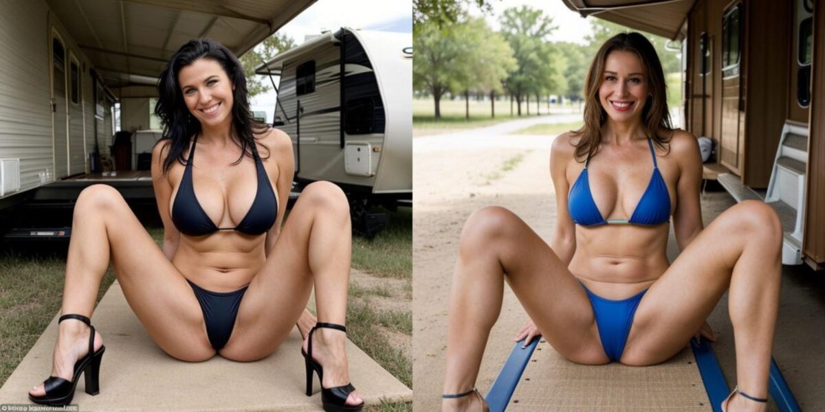 Texas Trailer CatFight Kaycee(USA) vs Anna(Ukraine)