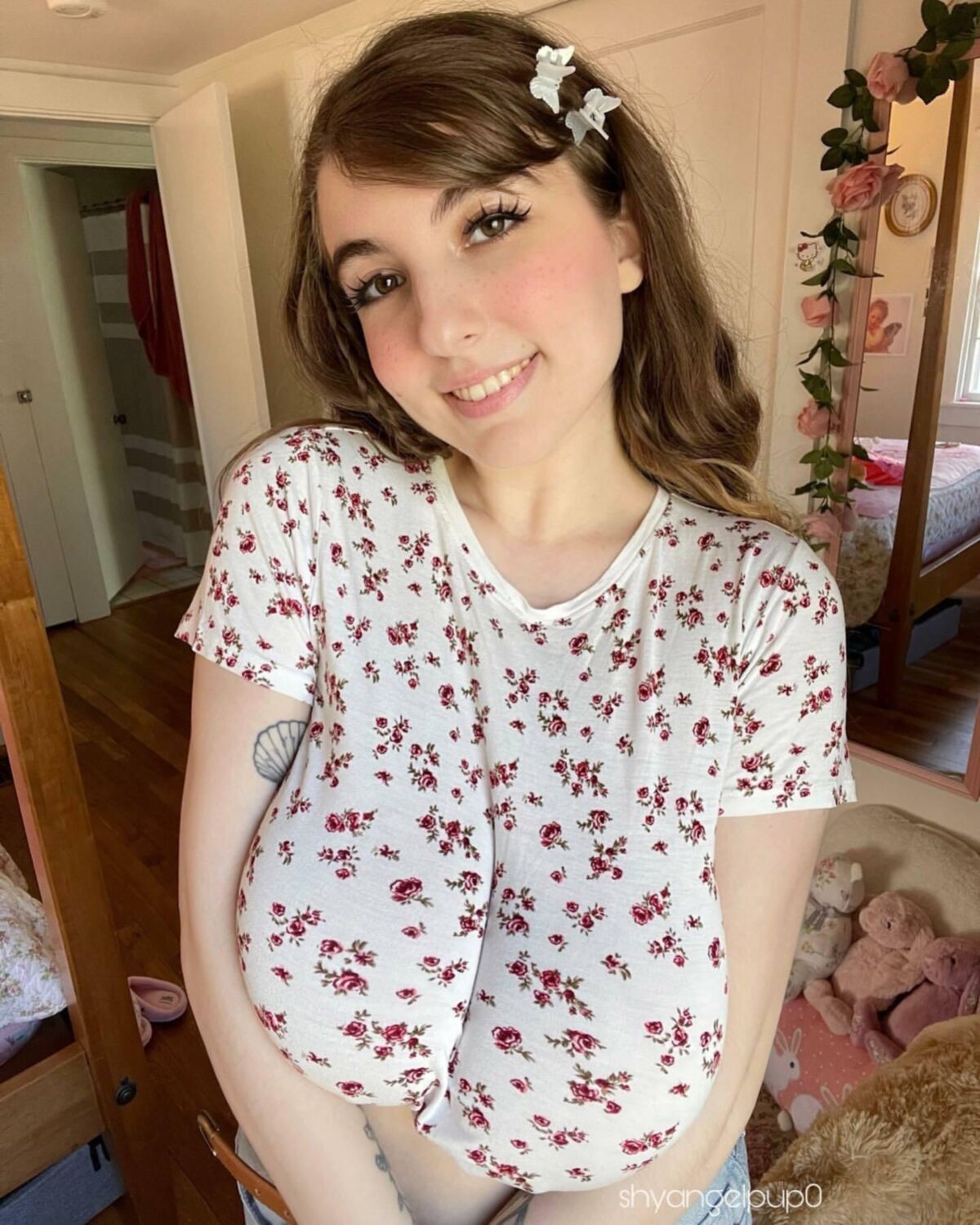 Big Breasts Admiring her huge boobs