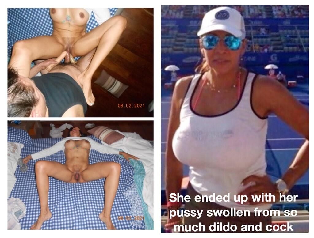 Frau Whit Big Boobs gegen Big Dildos