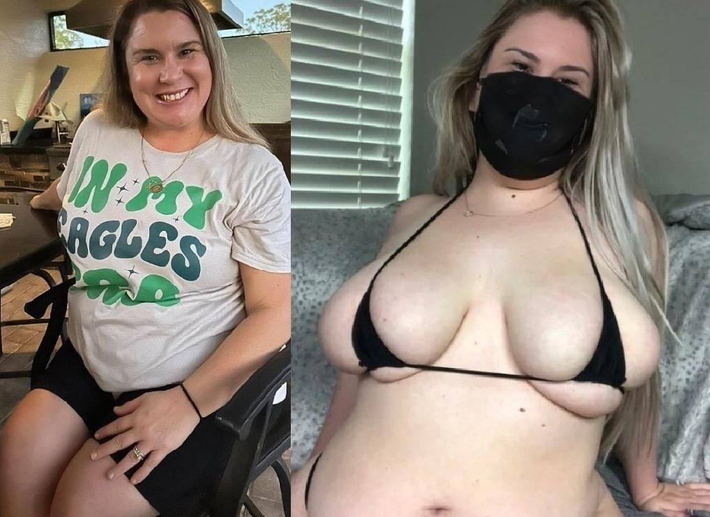 Fett BBW Blonde Frau, die Kleidung abgieß