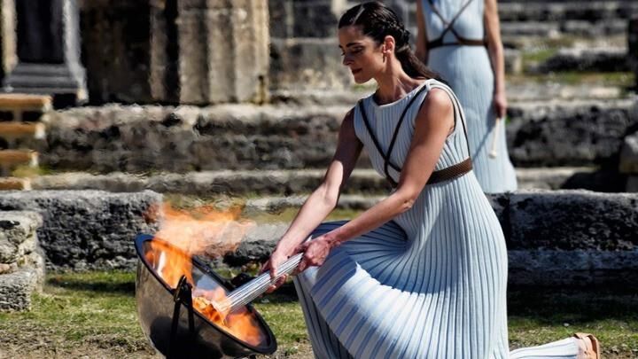 Die griechische Zeremonie der olympischen Flamme