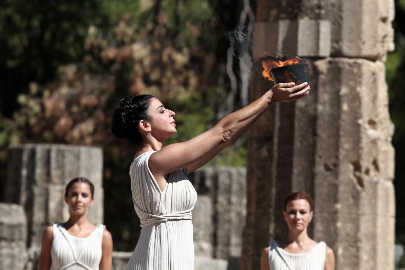 Die griechische Zeremonie der olympischen Flamme