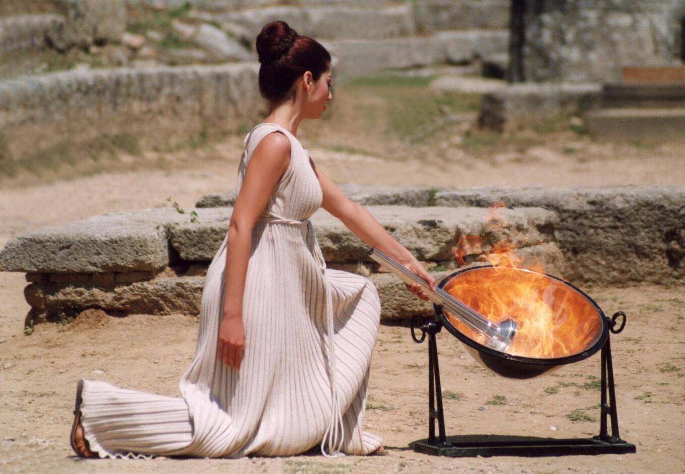 Die griechische Zeremonie der olympischen Flamme