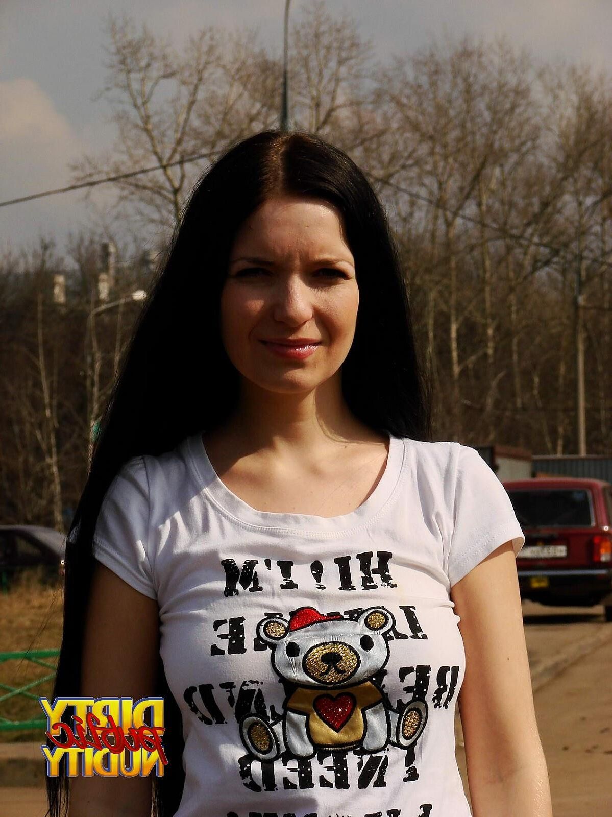 July Naughty Russian Likes To Flash Her Big Titties Outside