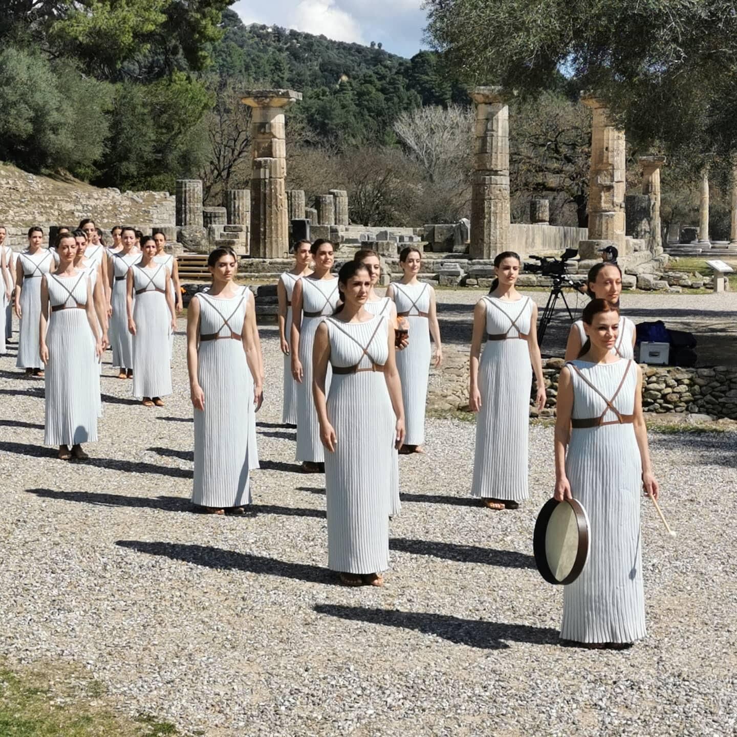 Die griechische Zeremonie der olympischen Flamme