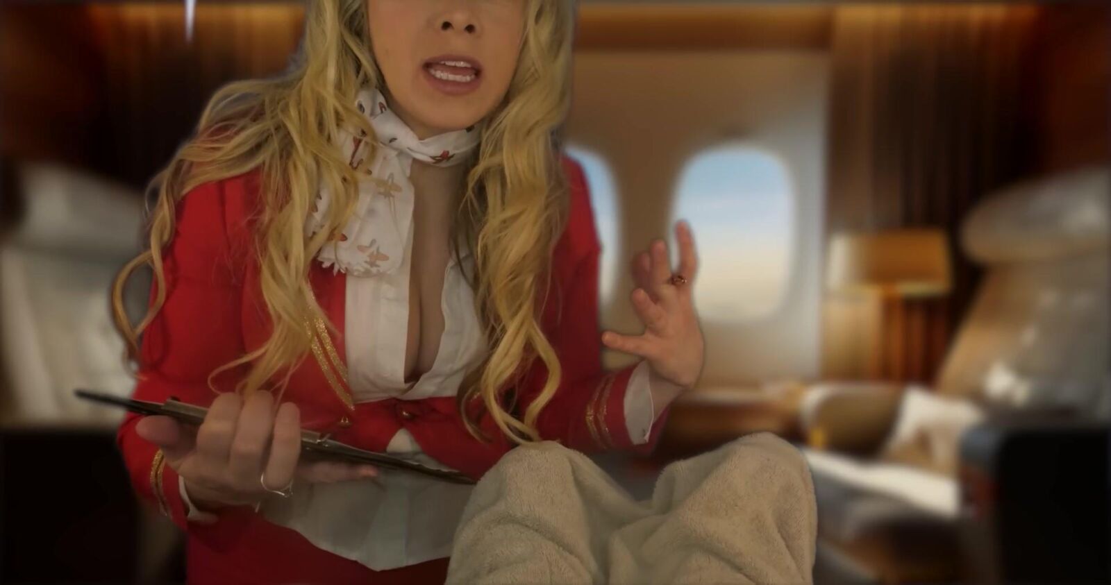 Schottische Murmeln ASMR luxuriöser erstklassiger Fluggesellschaft Massage
