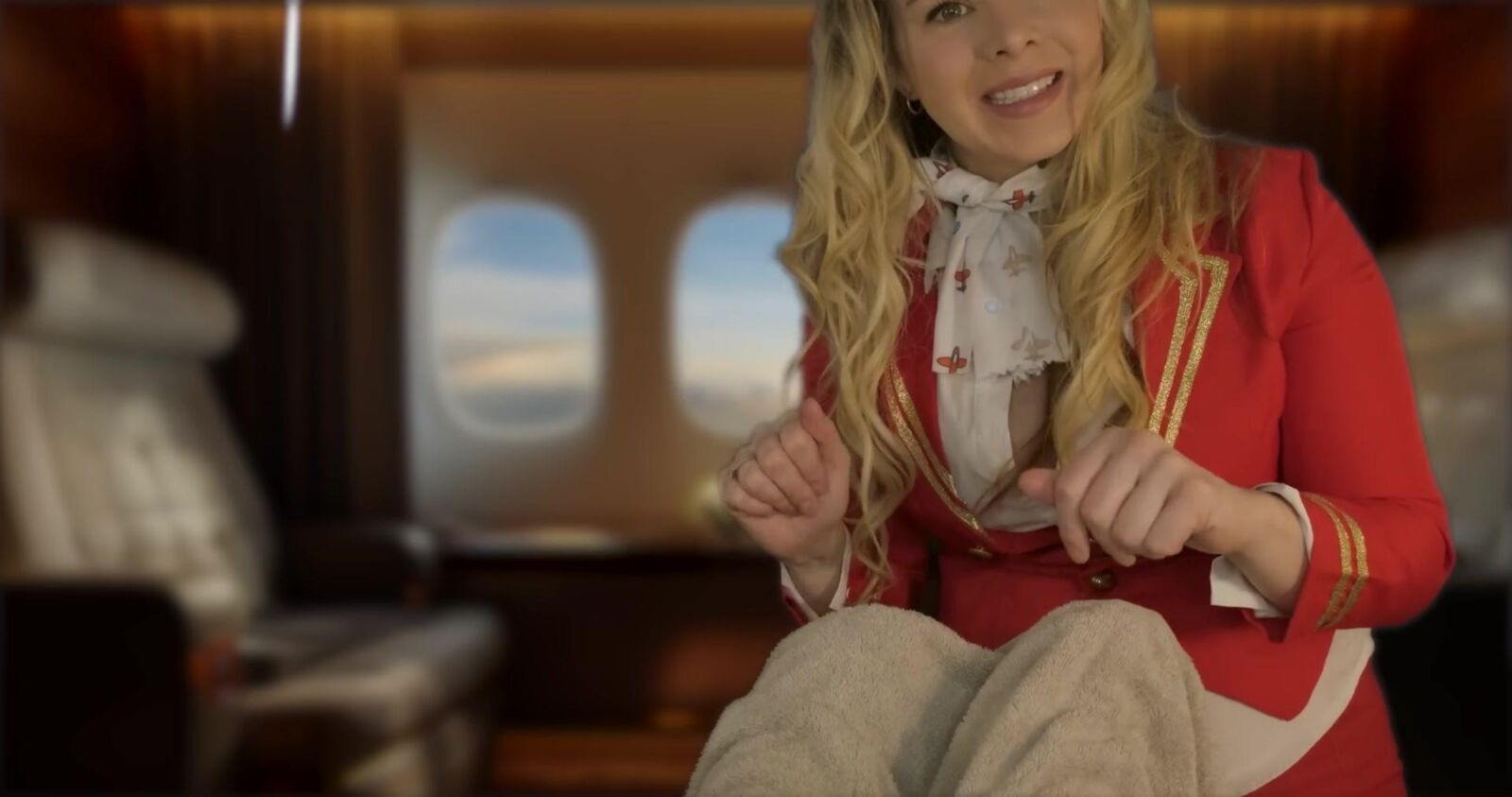 Schottische Murmeln ASMR luxuriöser erstklassiger Fluggesellschaft Massage