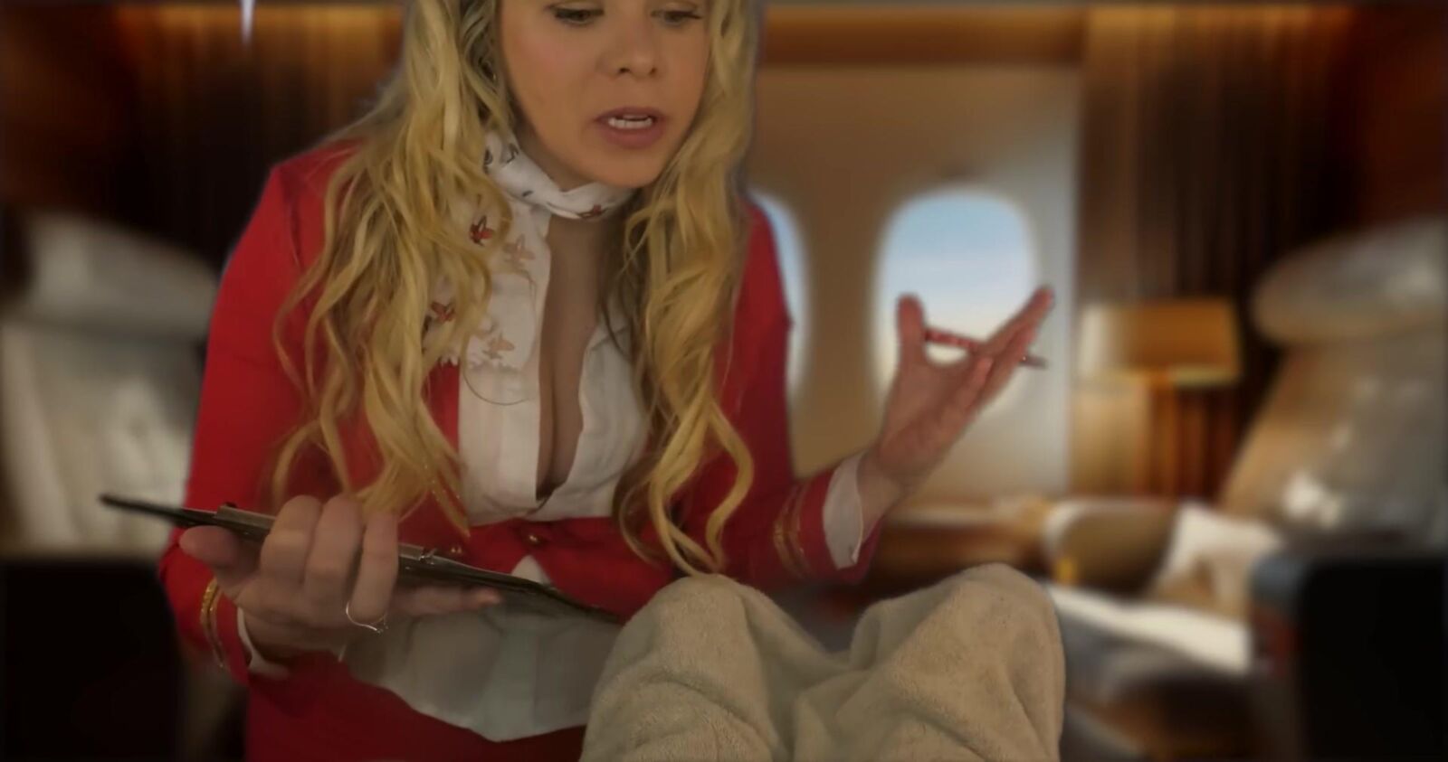 Schottische Murmeln ASMR luxuriöser erstklassiger Fluggesellschaft Massage