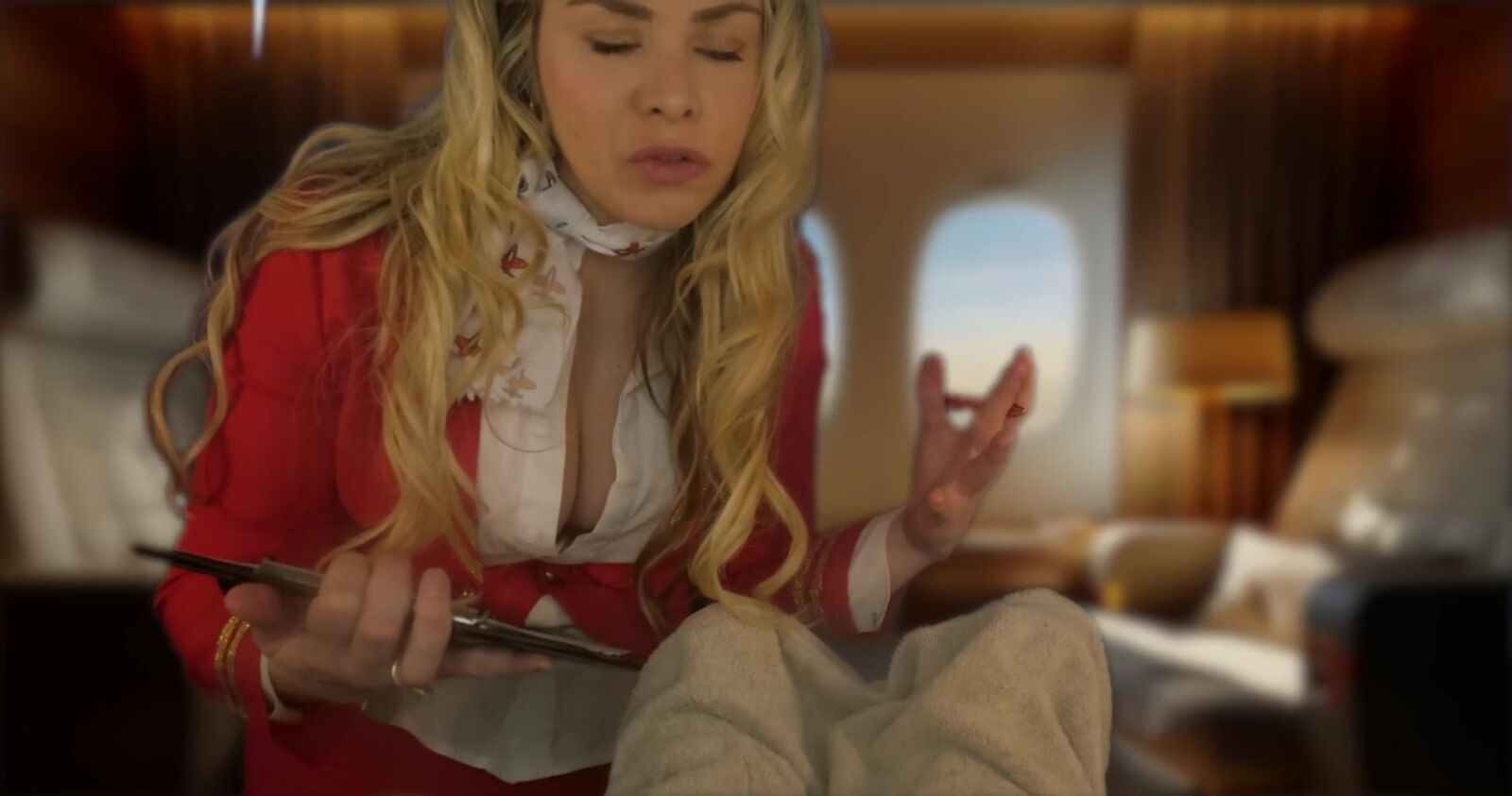 Schottische Murmeln ASMR luxuriöser erstklassiger Fluggesellschaft Massage