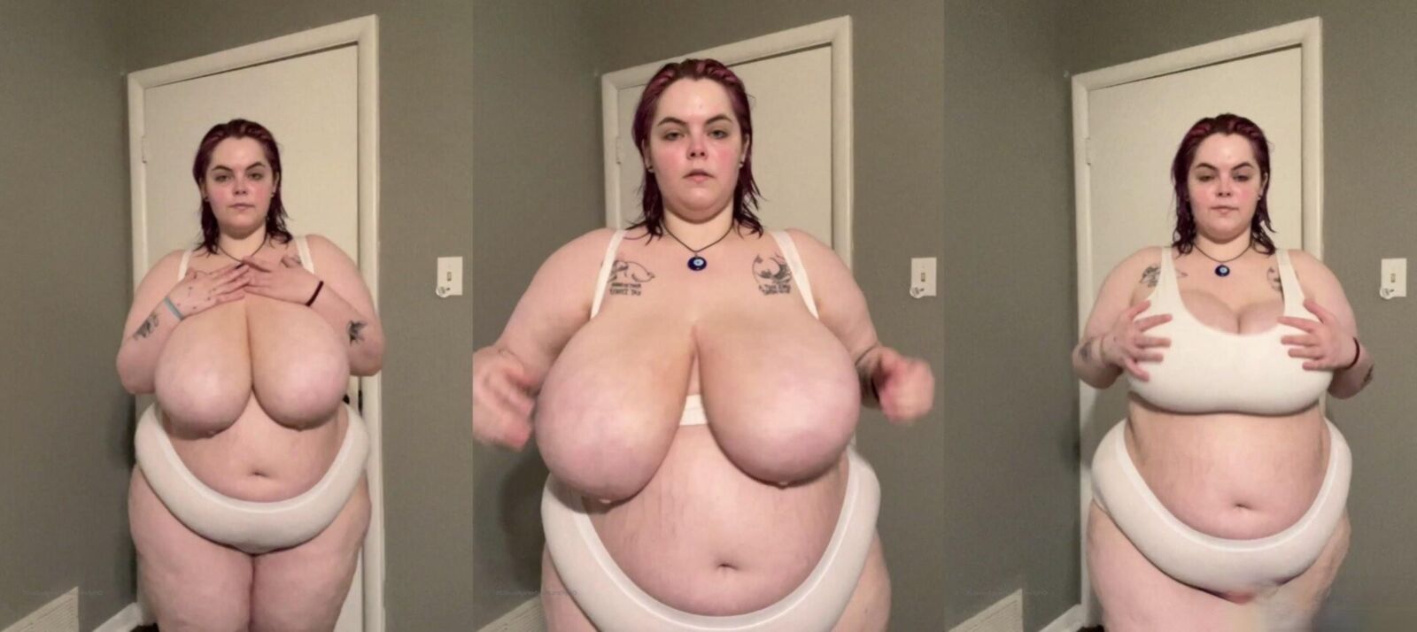 Медовые розовые волосы огромные задницы огромные сиськи красоты BBW Девушка смешанные снимки