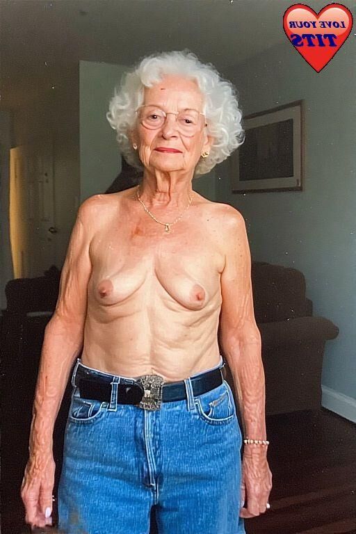 Blaue Jeans und Oma -Busen .....
