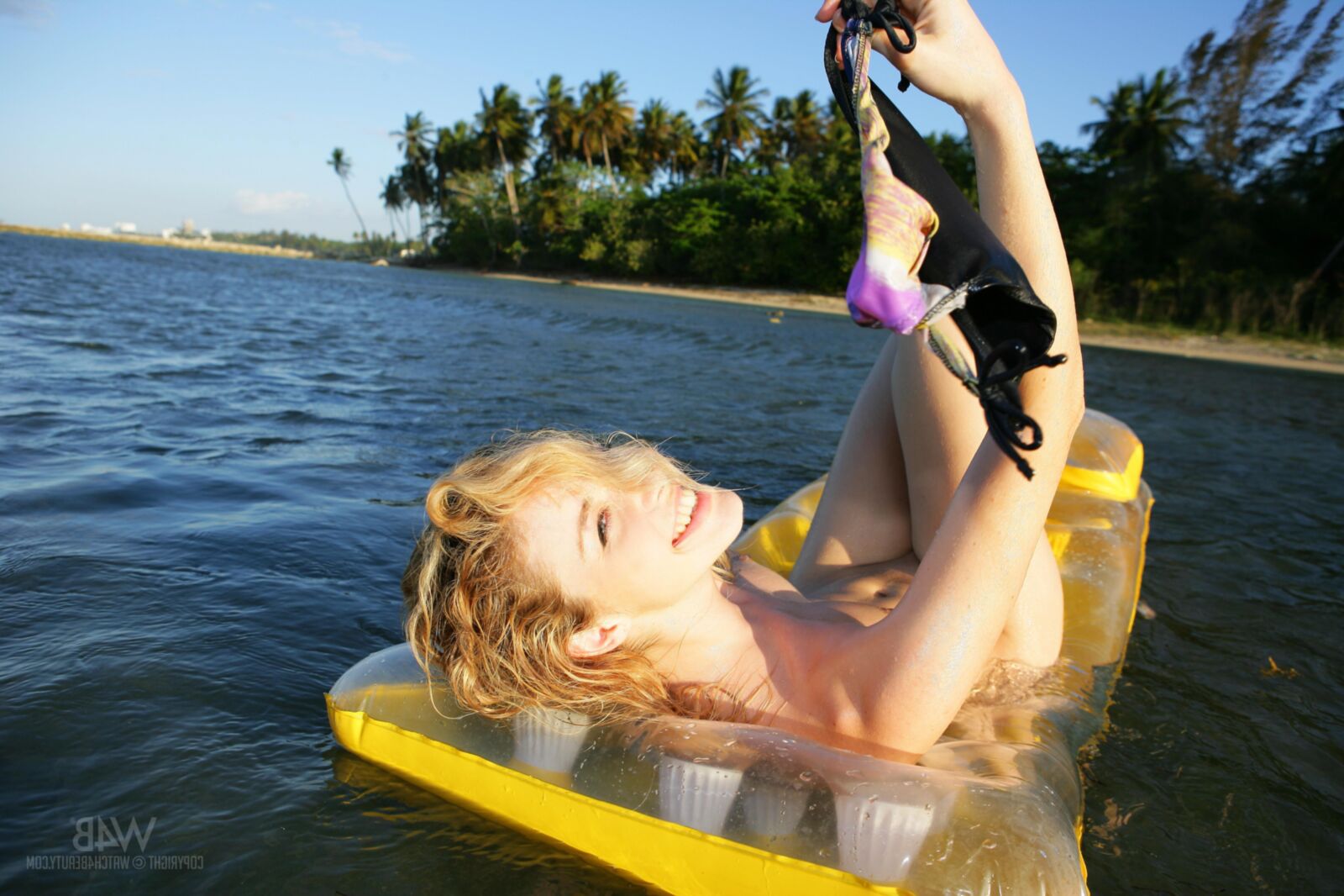 Alisa G Blonde Ukrainian Beauty Naked on an Inflatable Raft