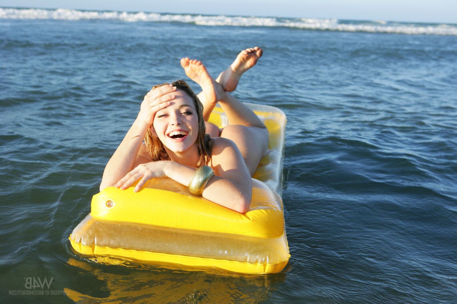 Alisa G Blonde Ukrainian Beauty Naked on an Inflatable Raft