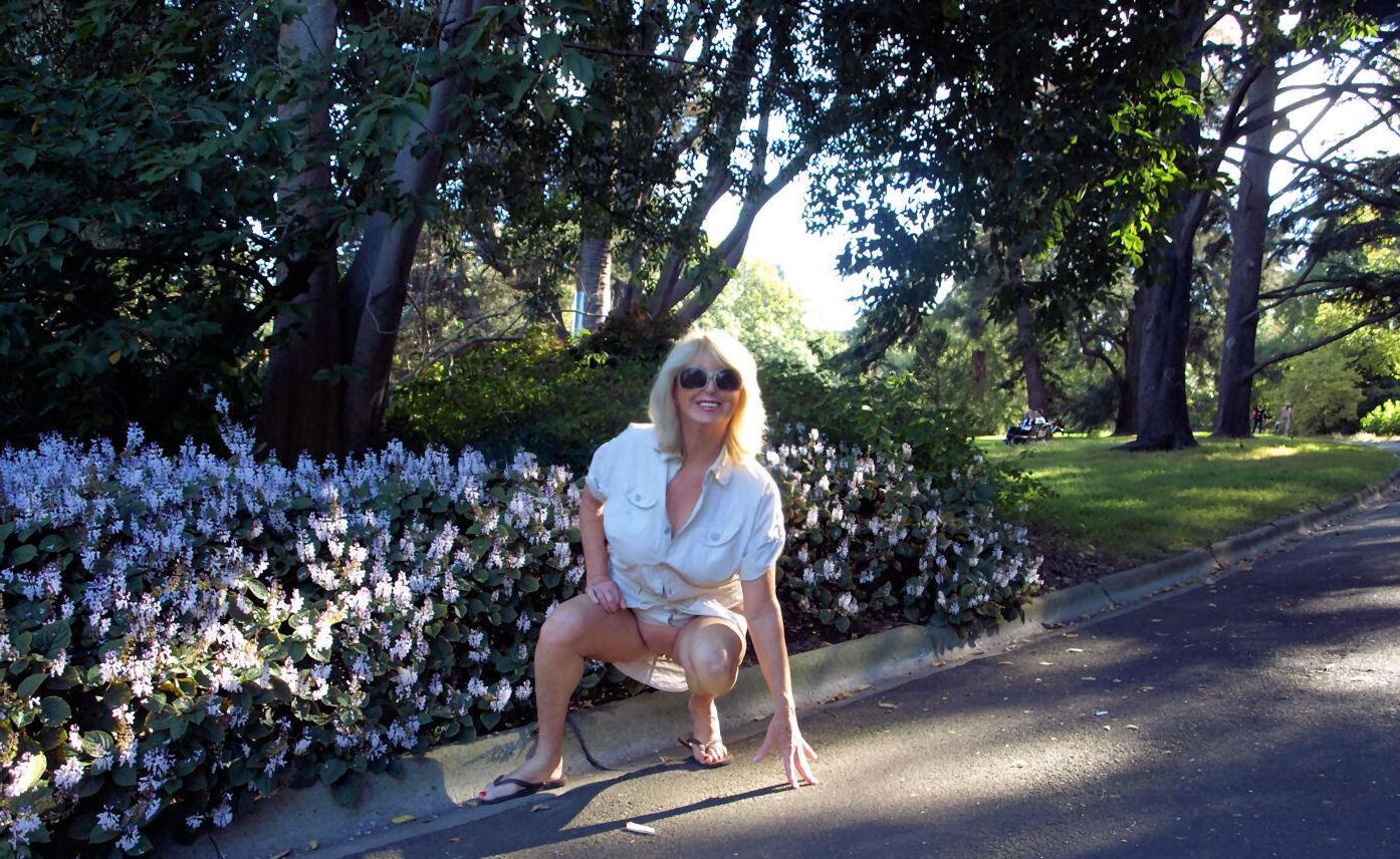 GREEN SPACES our lovely LADY DIANE NUDE in PARKS and GARDENS!