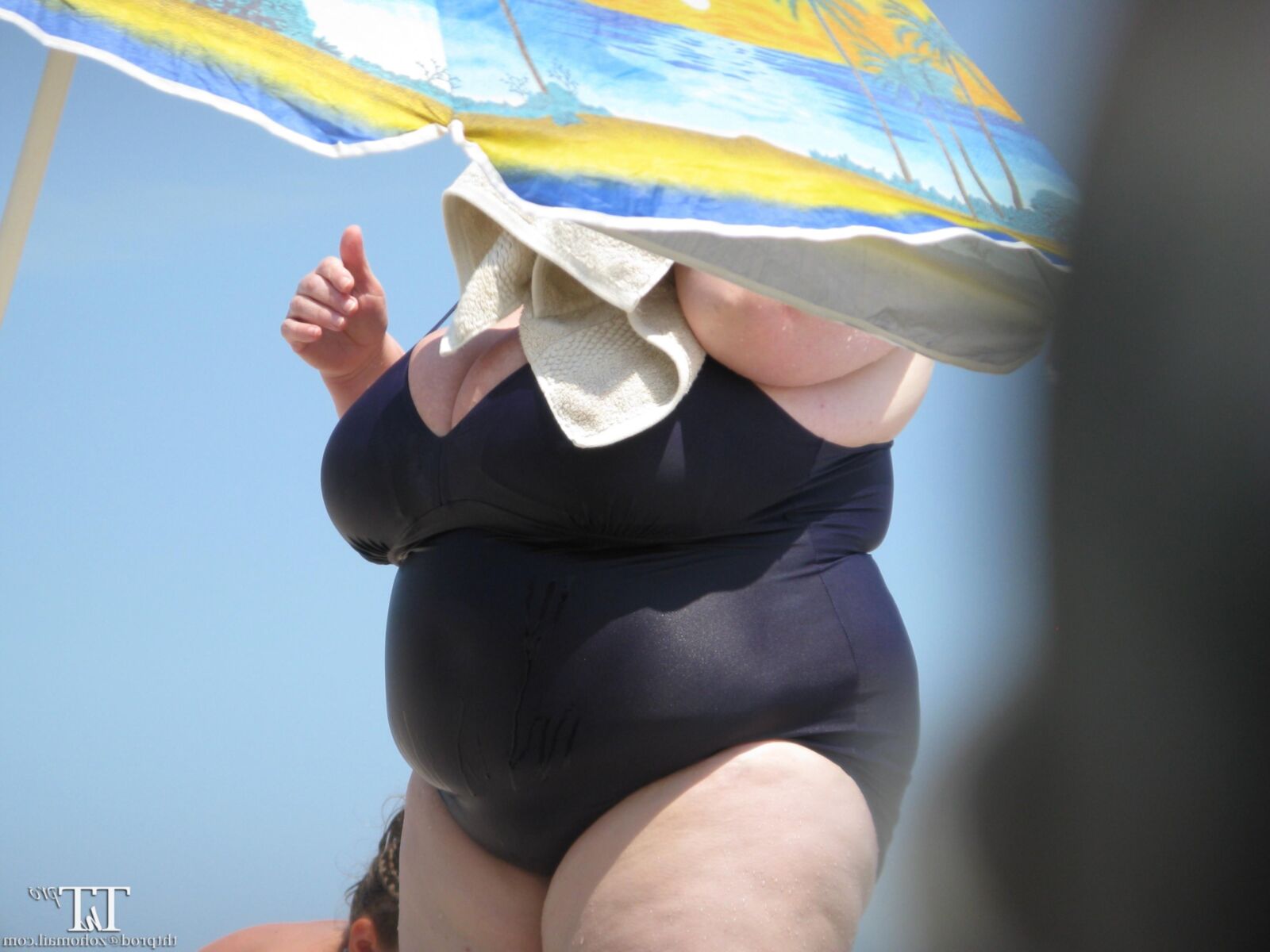 Titanic Tits BBW beach candid