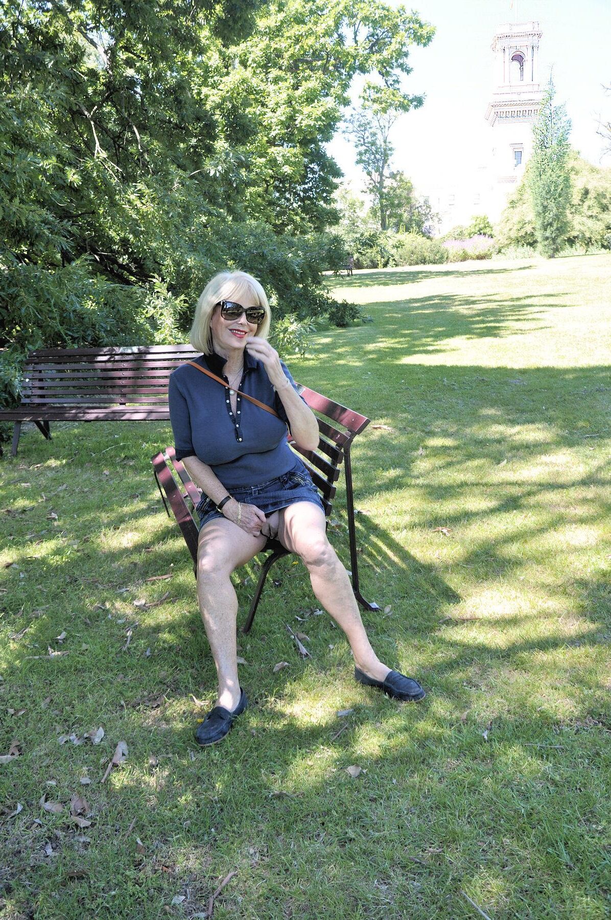 GREEN SPACES our lovely LADY DIANE NUDE in PARKS and GARDENS!